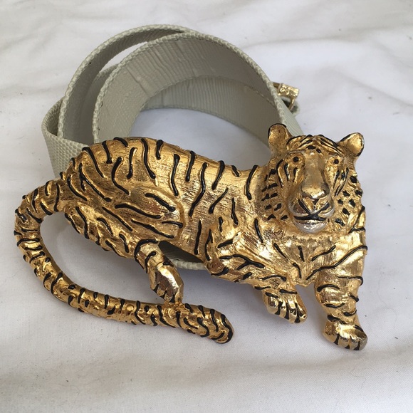 Large Gold Mimi Di N Tiger Belt Buckle 